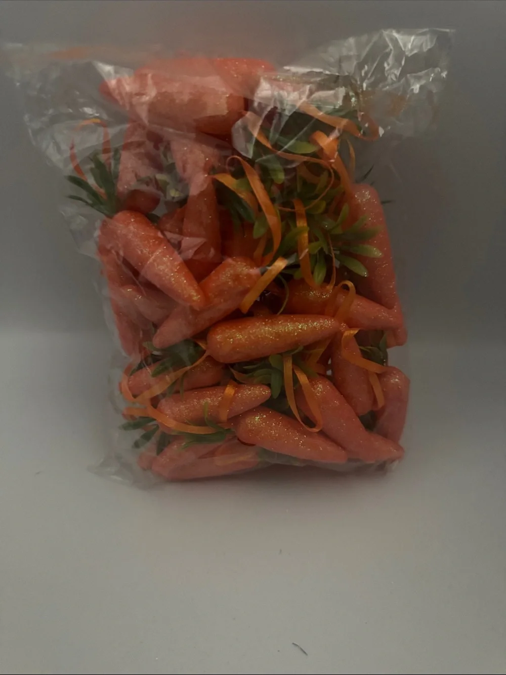 Artificial Glitter Foam Carrots for Crafts, Easter Baskets, Holiday Decor Set